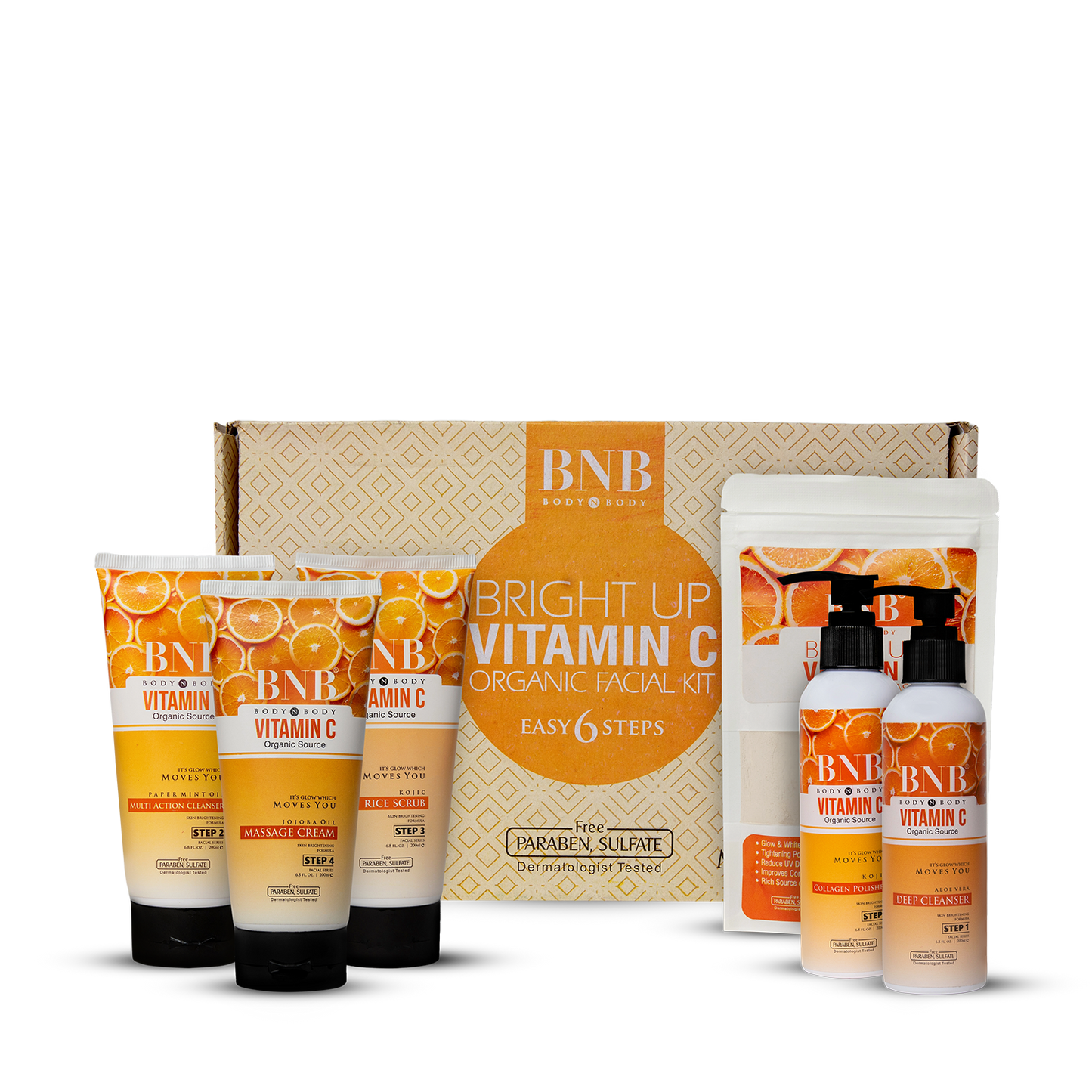 Bright Up Vitamin C 6 Steps Organic Facial Kit