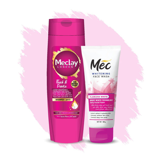 Meclay London

Mec Flawless White Face Wash 100gm With Meclay London Shampoo Thick & Dense 185ml