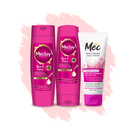 Meclay London

Meclay London Thick & Dense Shampoo 185ml With Conditioner 180ml + Mec Flawless White Face Wash