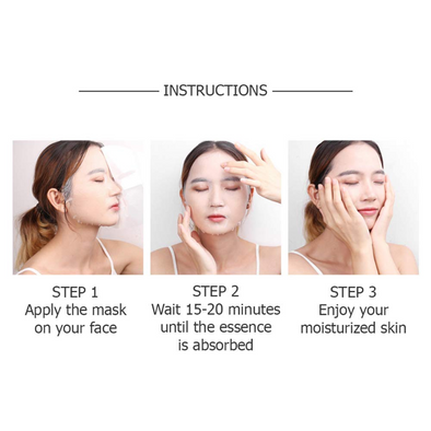 Pack of 8 Fruit Extract Facial Sheet Masks - Hydrating & Brightening