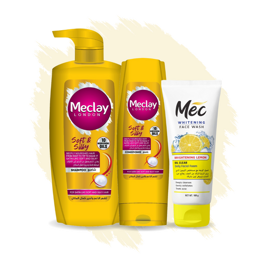 Meclay London

(FREE DELIVERY) Meclay London Soft & Silky Shampoo 660ml With Conditioner 180ml + Mec Brightening Lemon Face Wash