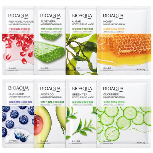 Pack of 8 Moisturizing Face Sheet Masks - For All Skin Types